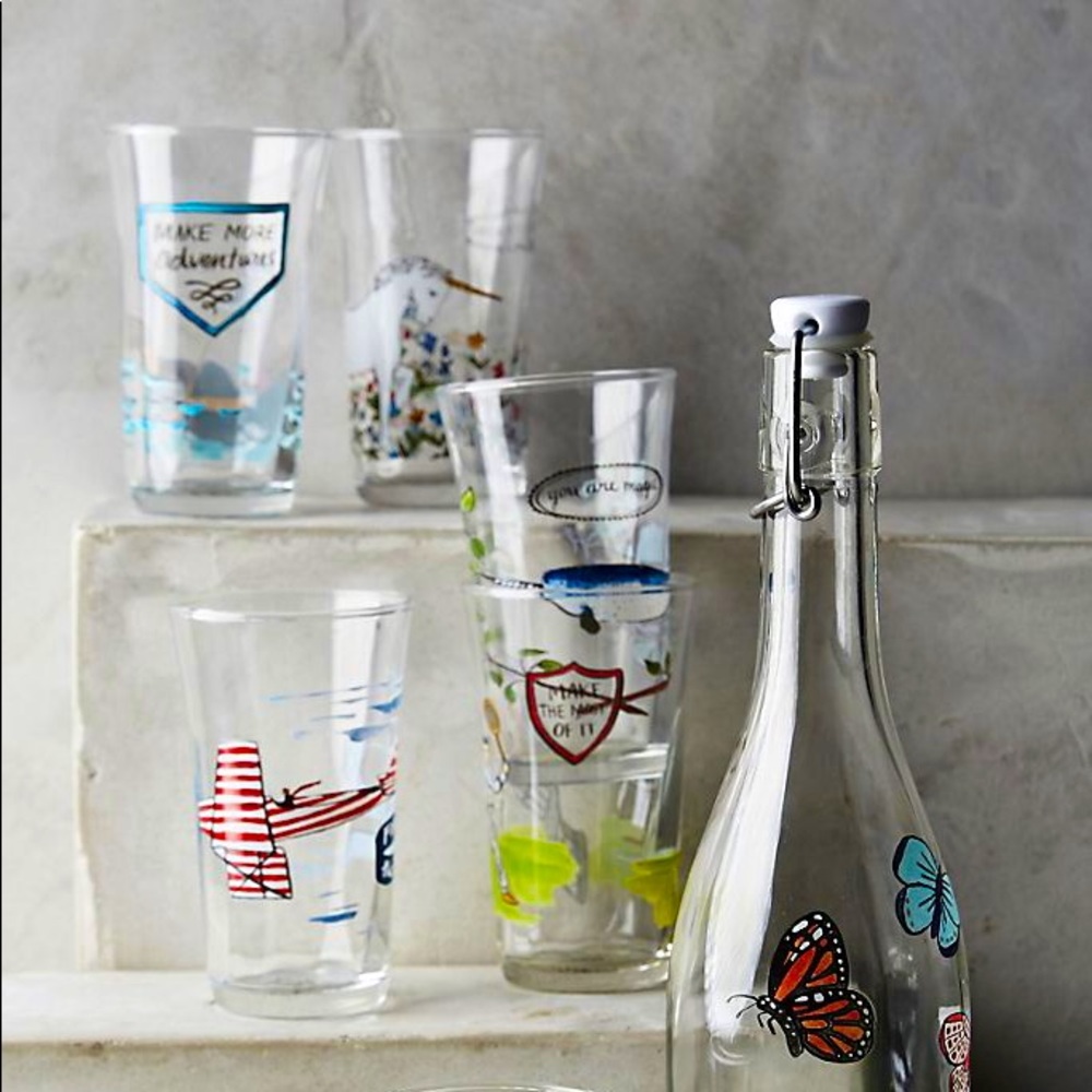 Anthropologie Molly Hatch Juice Glasses 6